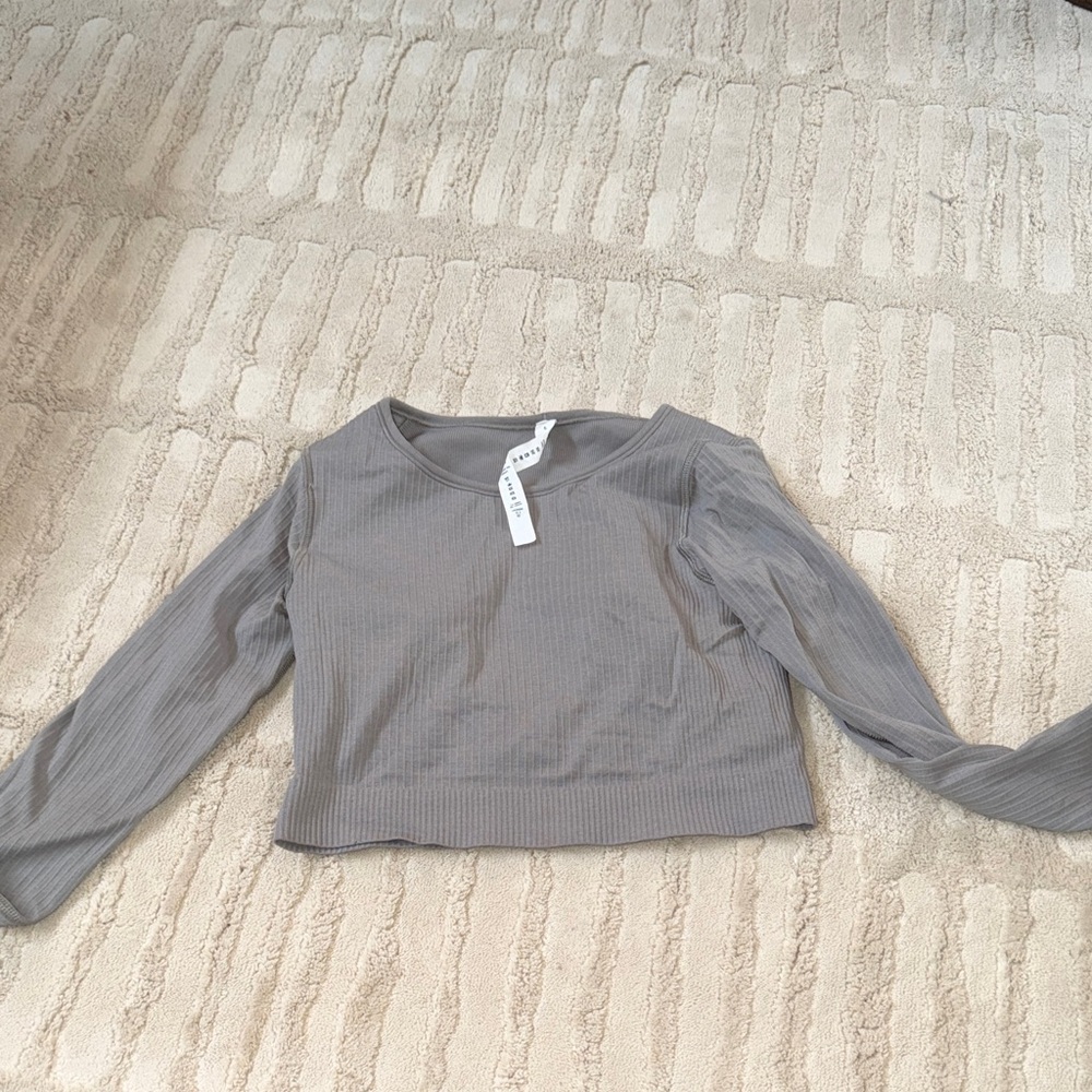 lululemon athletica grey cropped long sleeve